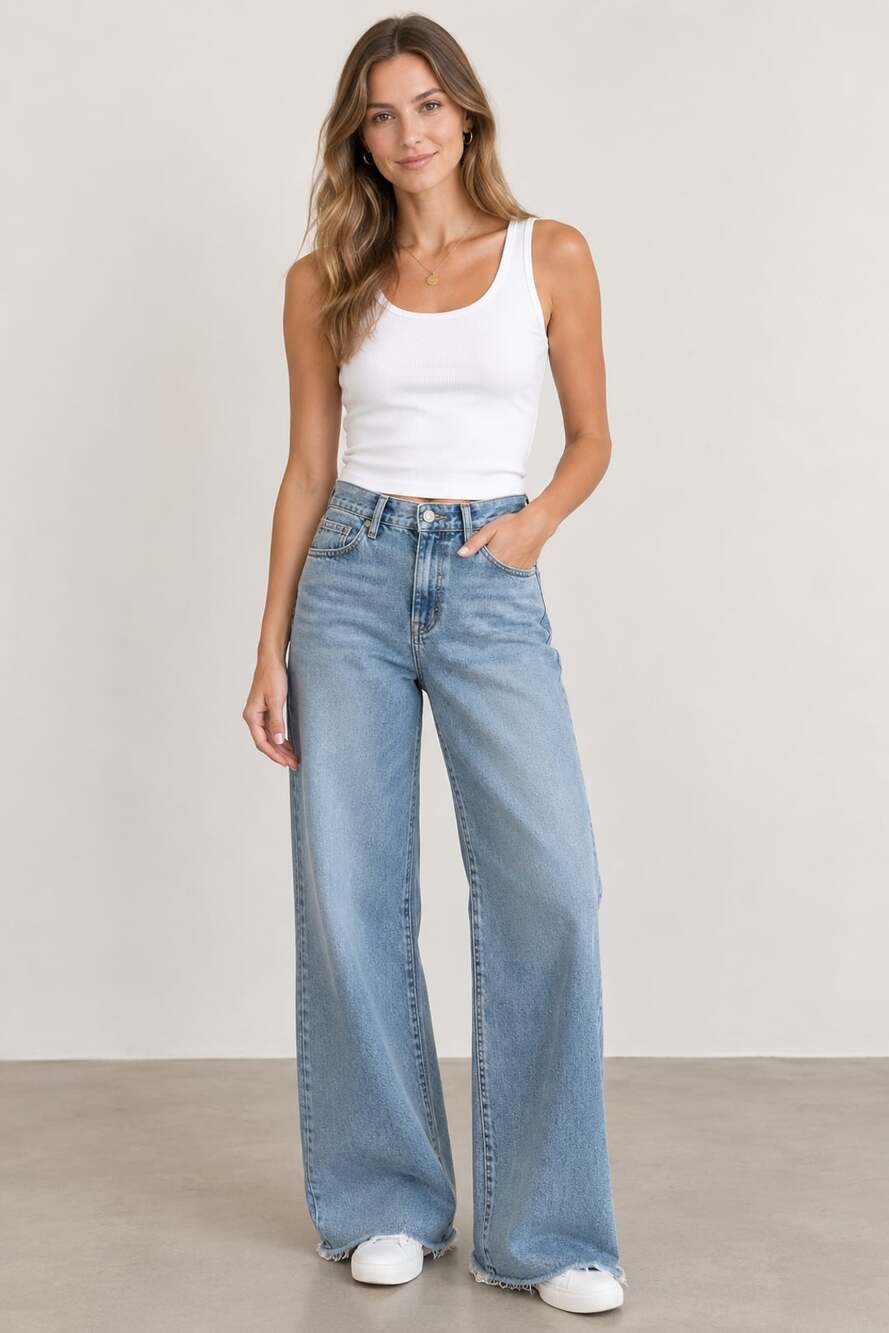 L.L. Bean Light Wash Raw Hem Denim Jeans Size 10 Petite